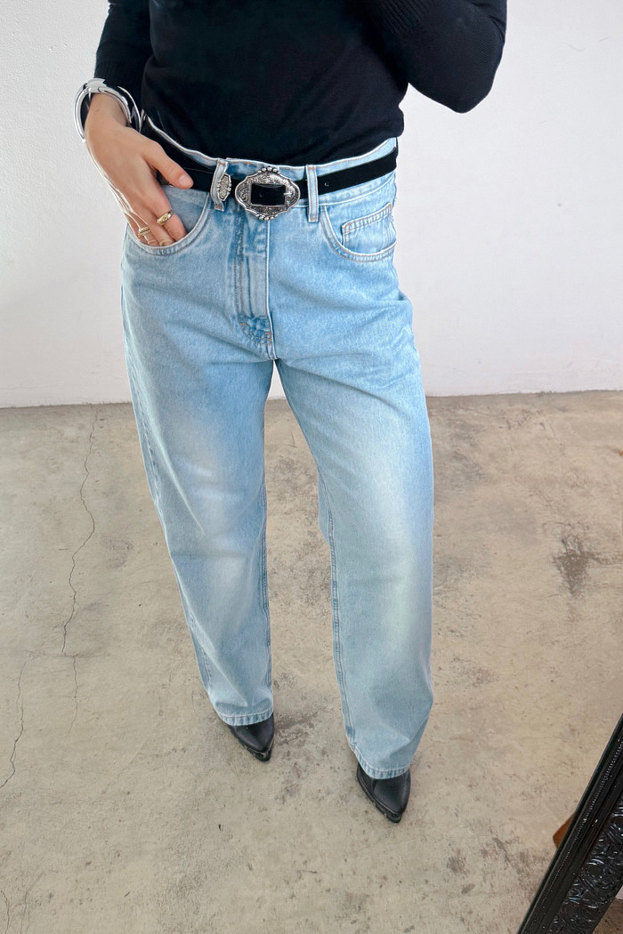 Calça Denim Clara - Mini Moni