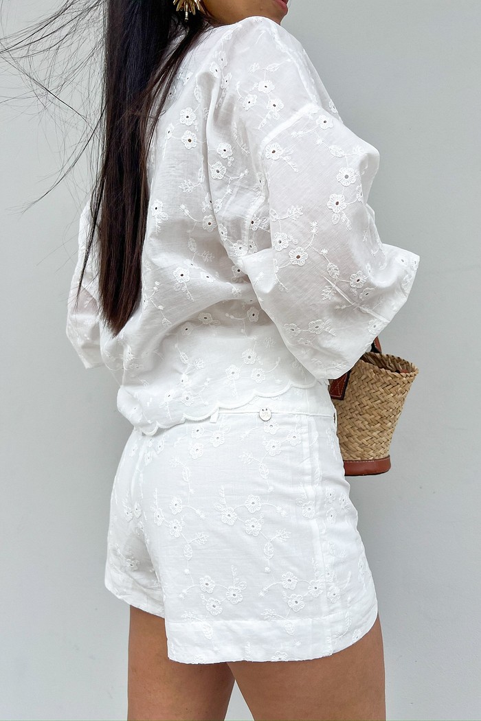 Shorts Laise Branco Morgana - MiniMoni