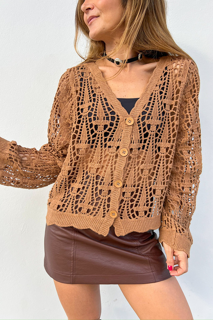 Casaqueto Mel Marrom - Mini Moni