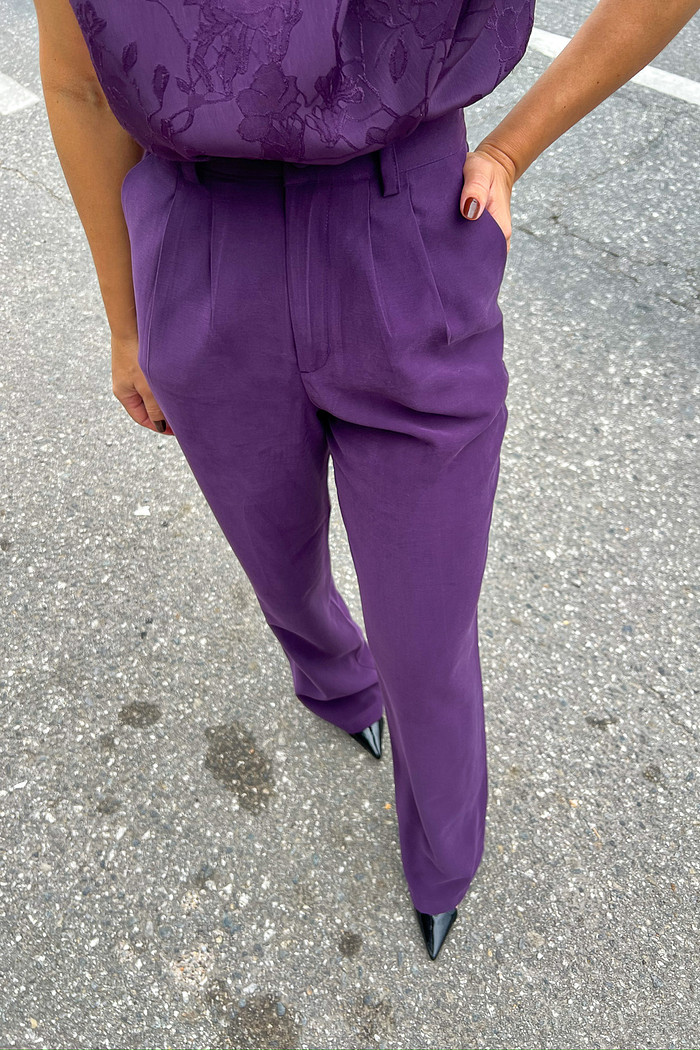 Calça de Alfaiataria Violeta Roxa - Mini Moni