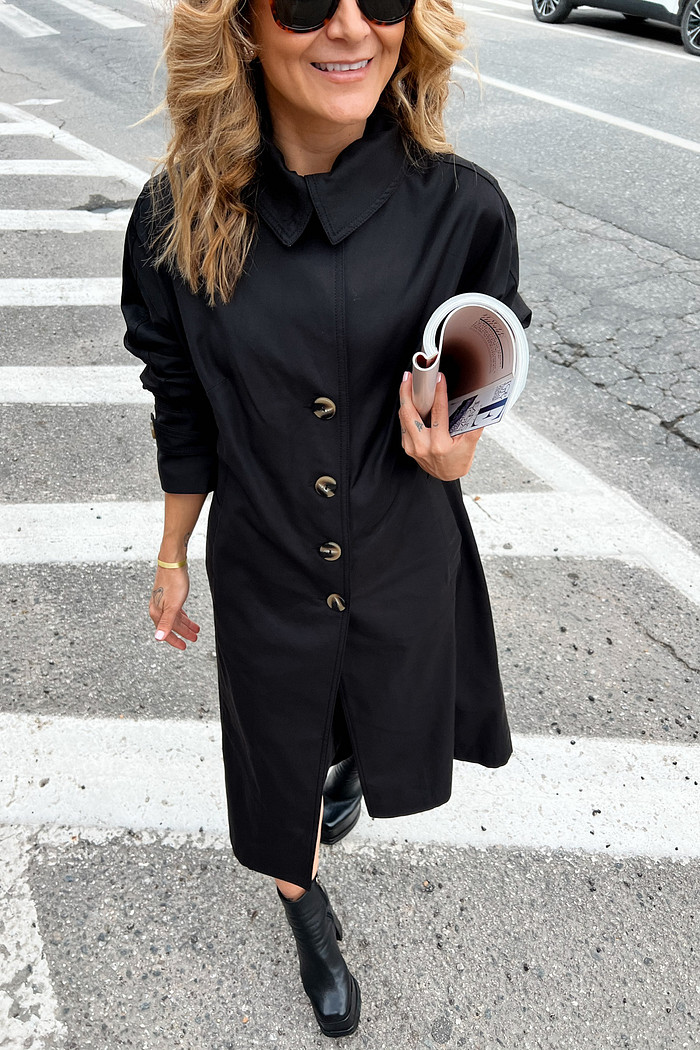 Trench Coat Perfeito Preto - Mini Moni