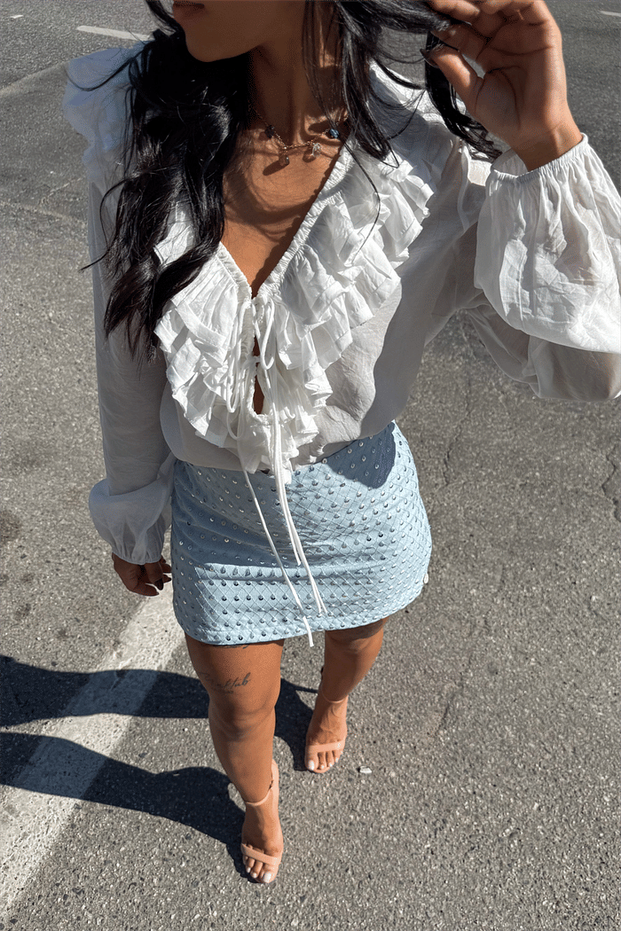 Shorts Saia Sabine Azul Céu - Mini Moni