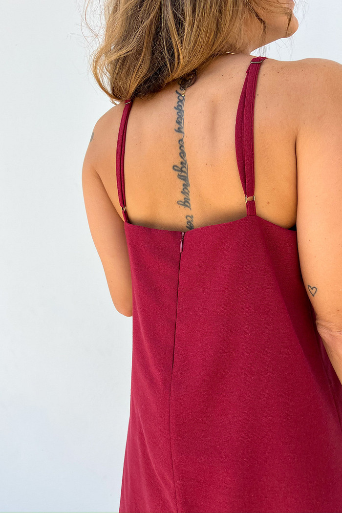 Vestido Macaquinho Vinho Gisele - Mini Moni