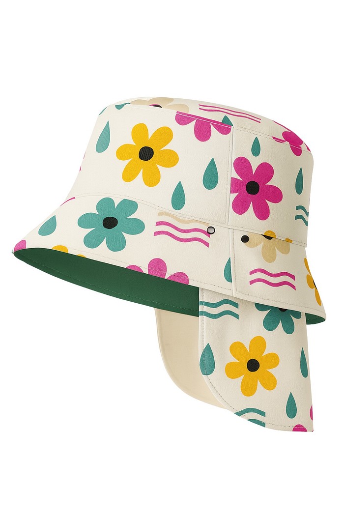 Chapéu infantil Proteção Solar UV 50+ Dupla Face Ajustável Off White Dona Flor