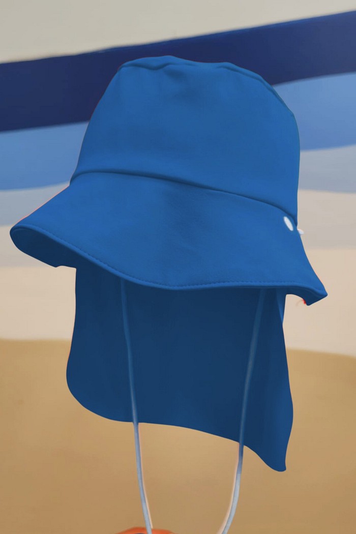 Chapéu infantil Proteção Solar UV 50+ Dupla Face Azul Marinho
