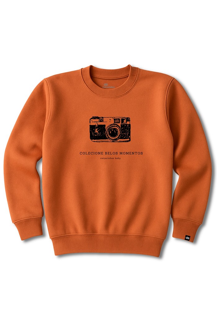 Blusão Infantil Moletom Felpado Terra Cota Colecione belos momentos