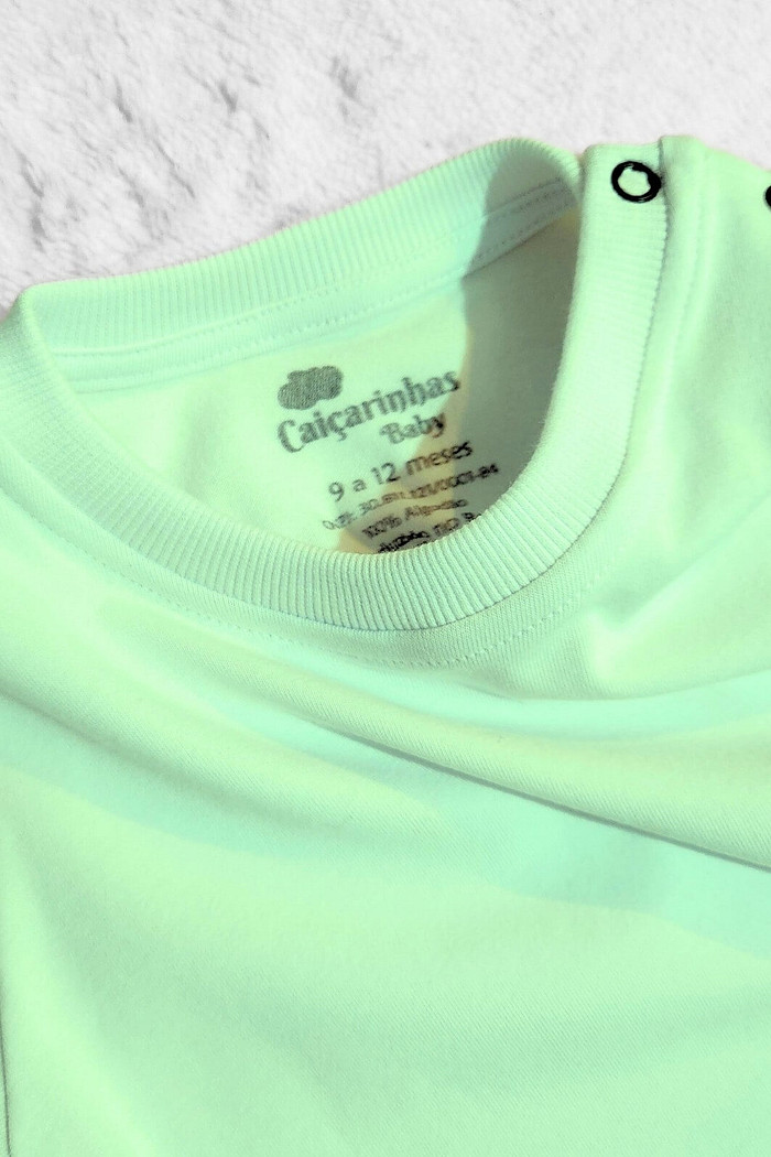 Macacão Bebê Longo Manga Curta Verde Claro Energy