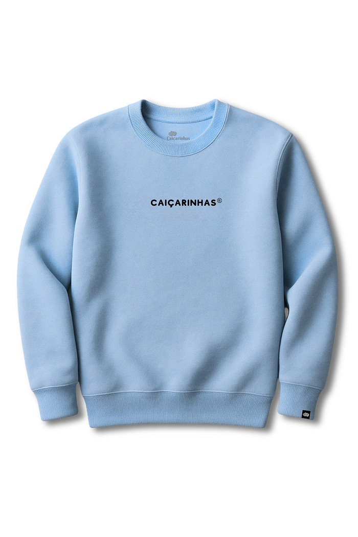 Kit Azul Caiçarinhas® Moletom Infantil Quentinho Blusão + Calça