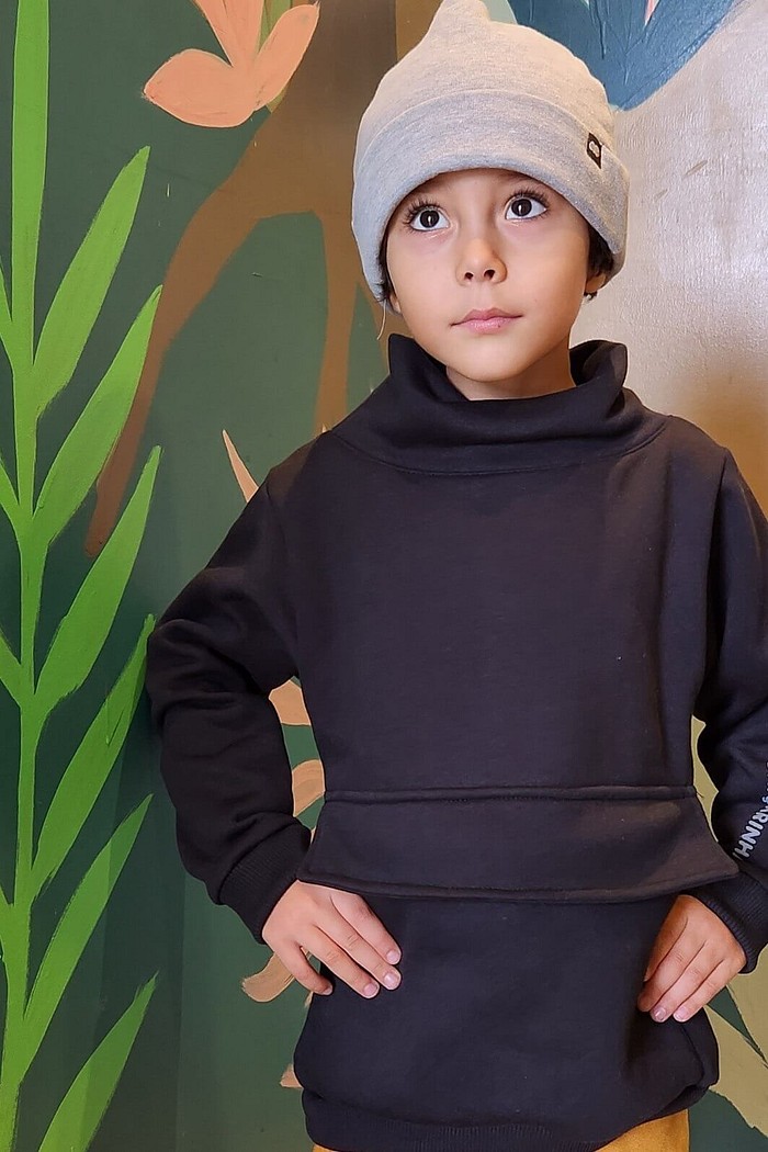 Touca Gorro Infantil Flanelada Moletom Cinza