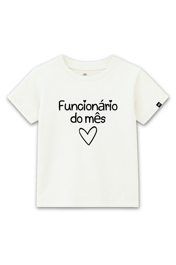 Camiseta Infantil Cotton Off White Funcionário do Mês Mãe e Filho(a)