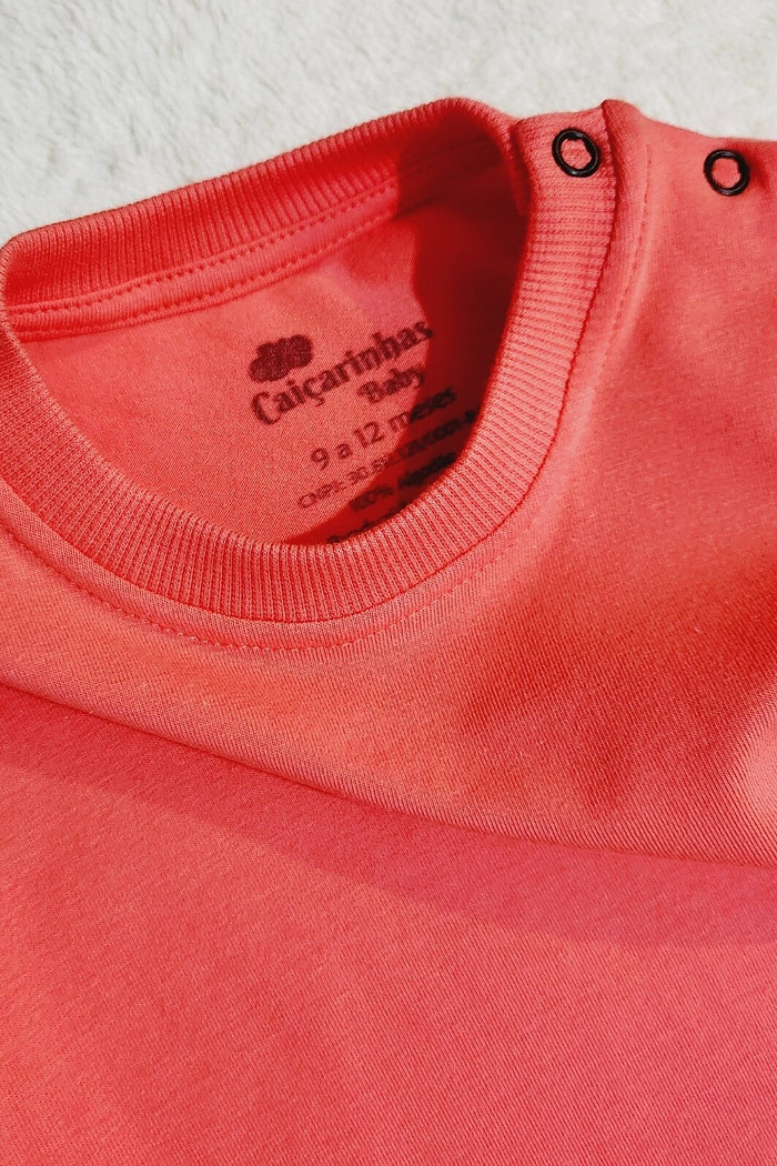 Macacão Bebê Longo Manga Curta Laranja Skate Energy