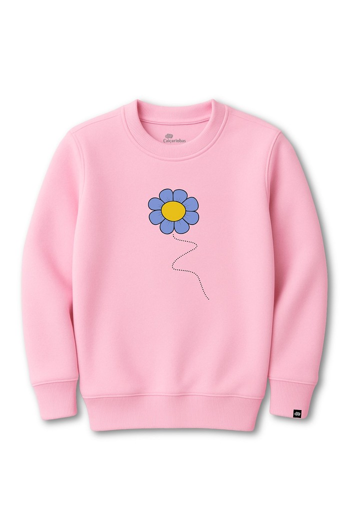 Blusão Infantil Moletom Felpado Rosa Borboletinha