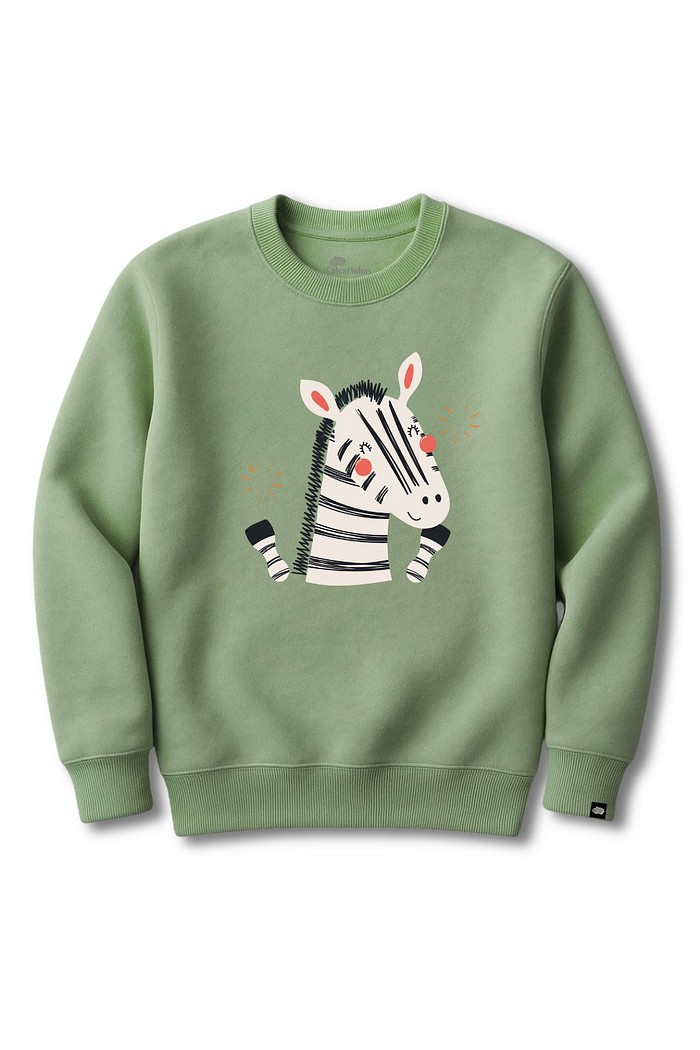 Blusão Infantil Felpado Verde Oliva Zebra Feliz