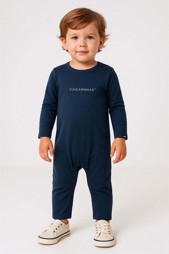 Macacão Longo Manga Longa Caiçarinhas ® Azul Marinho