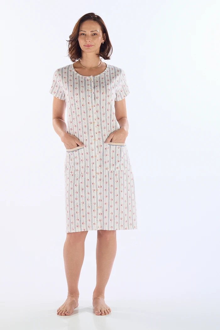 CAMISOLA MEIA MANGA ABERTURA FRONTAL EM MALHA ROTATIVA FEMININO 