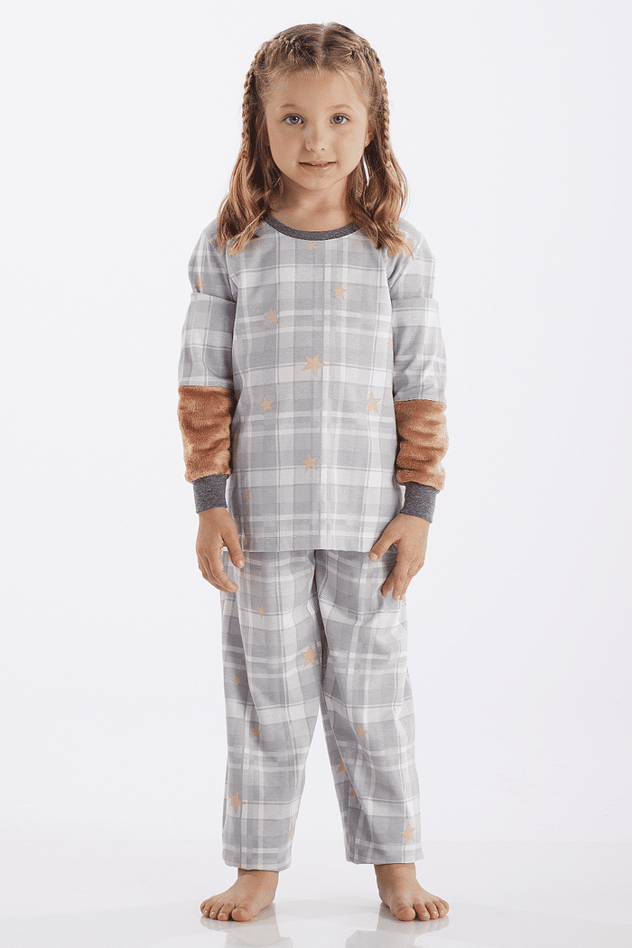 PIJAMA MANGA LONGA COM CALCA EM MALHA ROTATIVA FEMININO