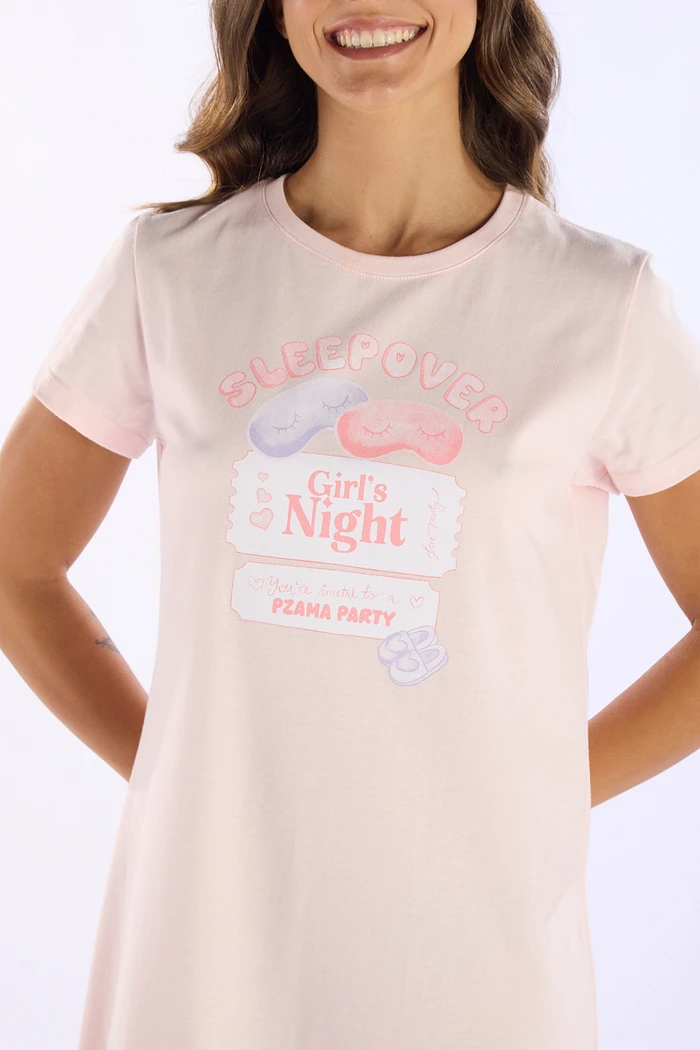 SLEEP T-SHIRT EM MEIA MALHA FEMININO 