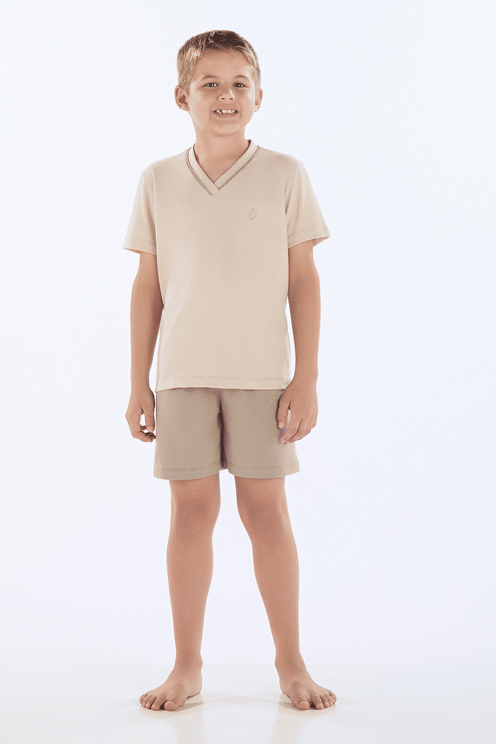 PIJAMA MEIA MANGA COM BERMUDA EM MEIA MALHA MASCULINO