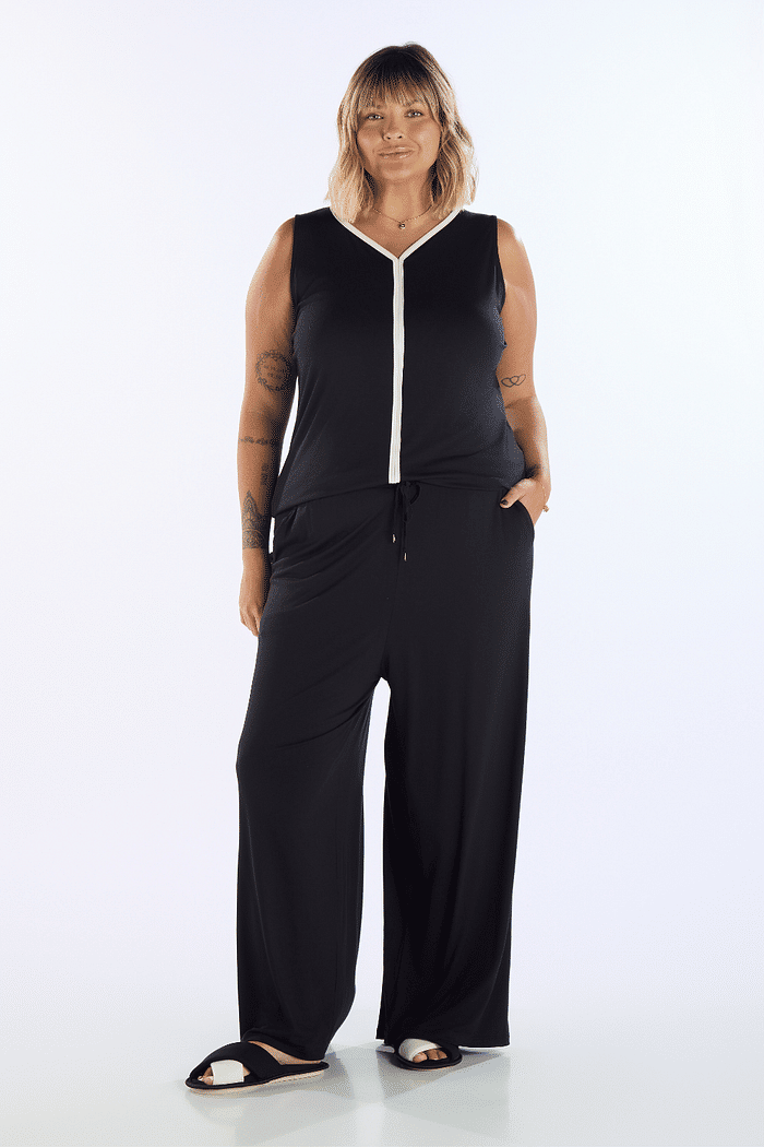 PIJAMA REGATA COM CALCA EM VISCOLYCRA FEMININO