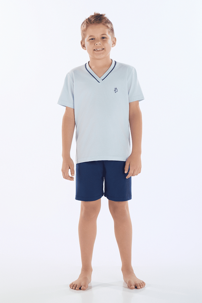 PIJAMA MEIA MANGA COM BERMUDA EM MEIA MALHA MASCULINO