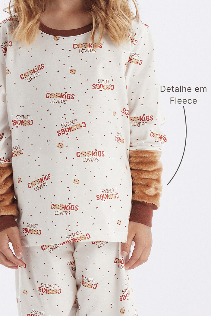 PIJAMA MANGA LONGA COM CALCA EM MALHA ROTATIVA FEMININO