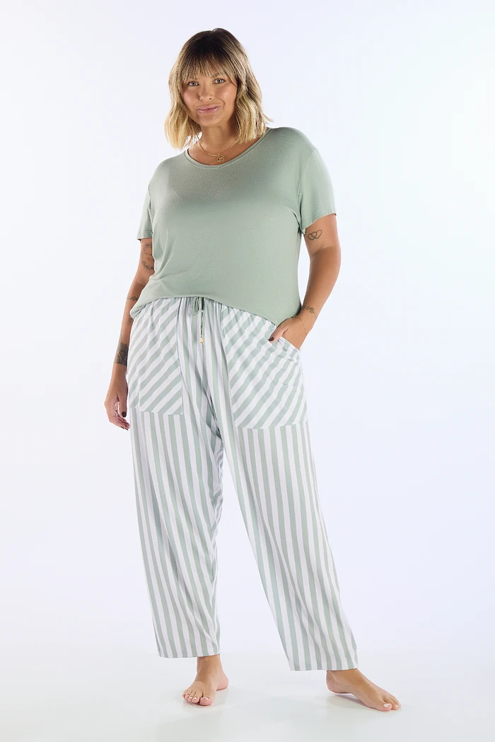 PIJAMA MEIA MANGA EM VISCOLYCRA COM CALCA EM MALHA SUBLIMADA FEMININO