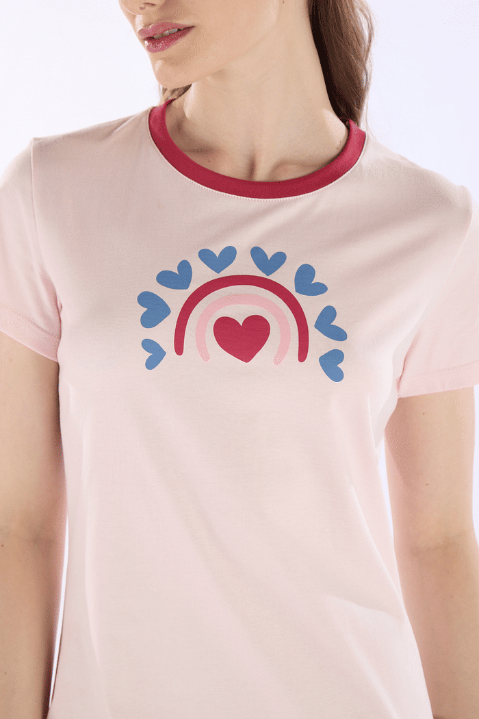 SLEEP T-SHIRT EM MEIA MALHA FEMININO 