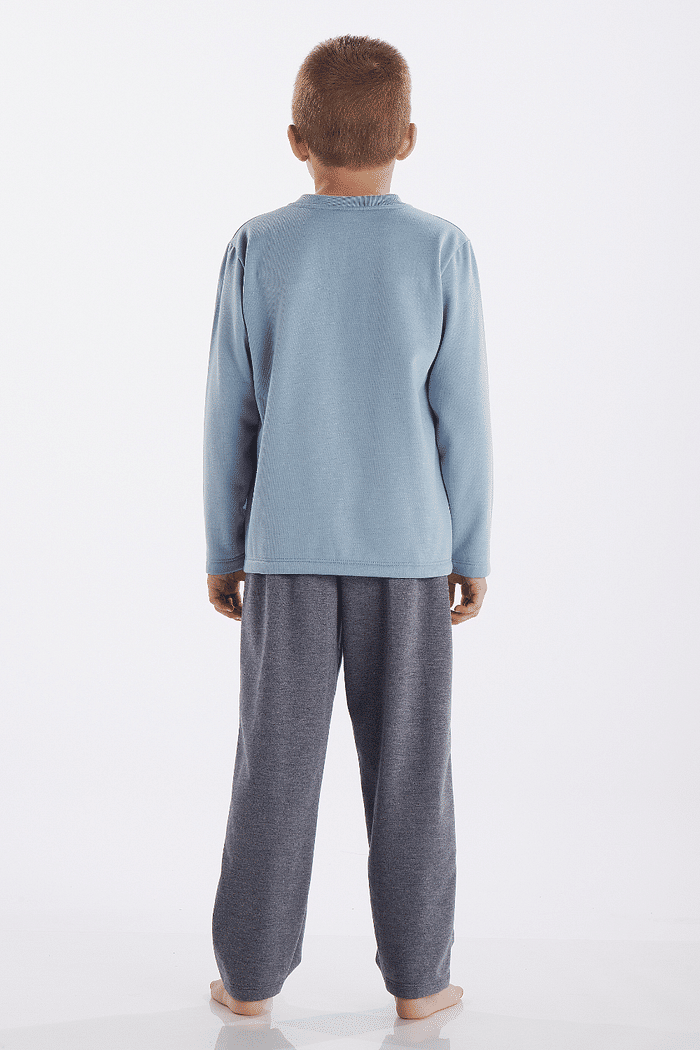 PIJAMA MANGA LONGA DECOTE V COM CALCA EM MOLETINHO MASCULINO