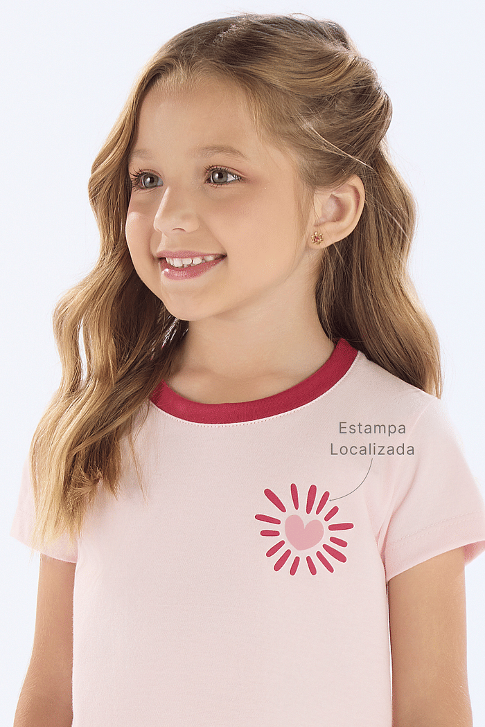 PIJAMA MEIA MANGA EM MEIA MALHA COM SHORTS EM MALHA ROTATIVA FEMININO 