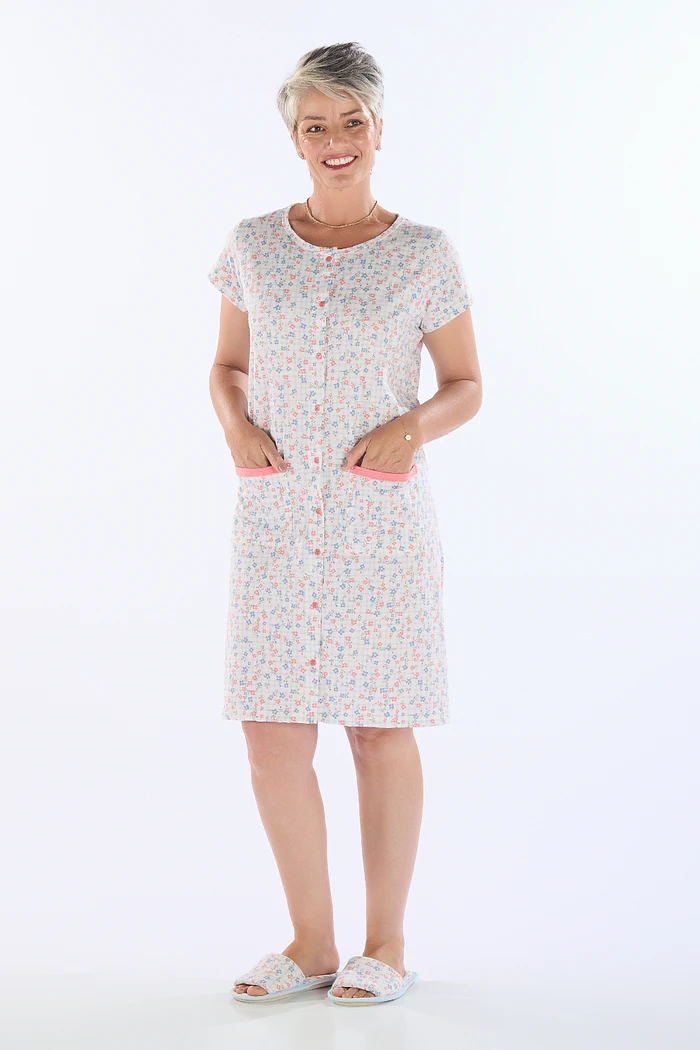 CAMISOLA MEIA MANGA ABERTURA FRONTAL EM MALHA ROTATIVA FEMININO 