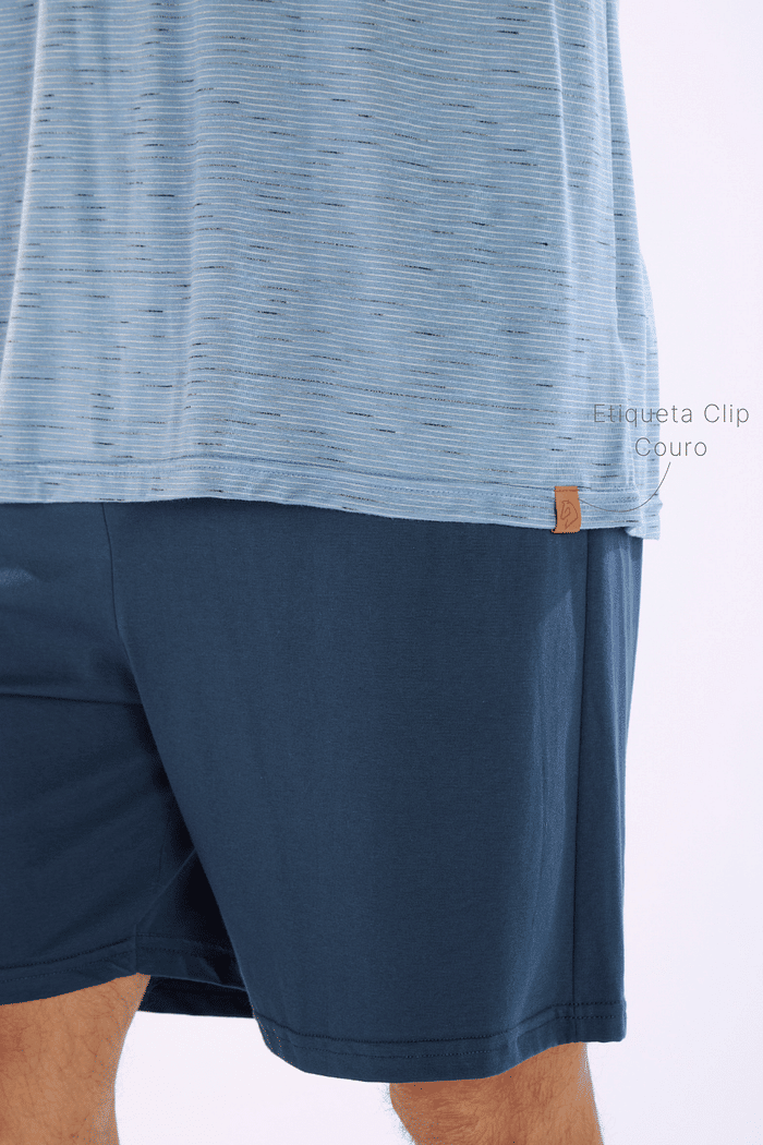 PIJAMA REGATA EM MALHA JET COM BERMUDA EM MEIA MALHA MASCULINO 