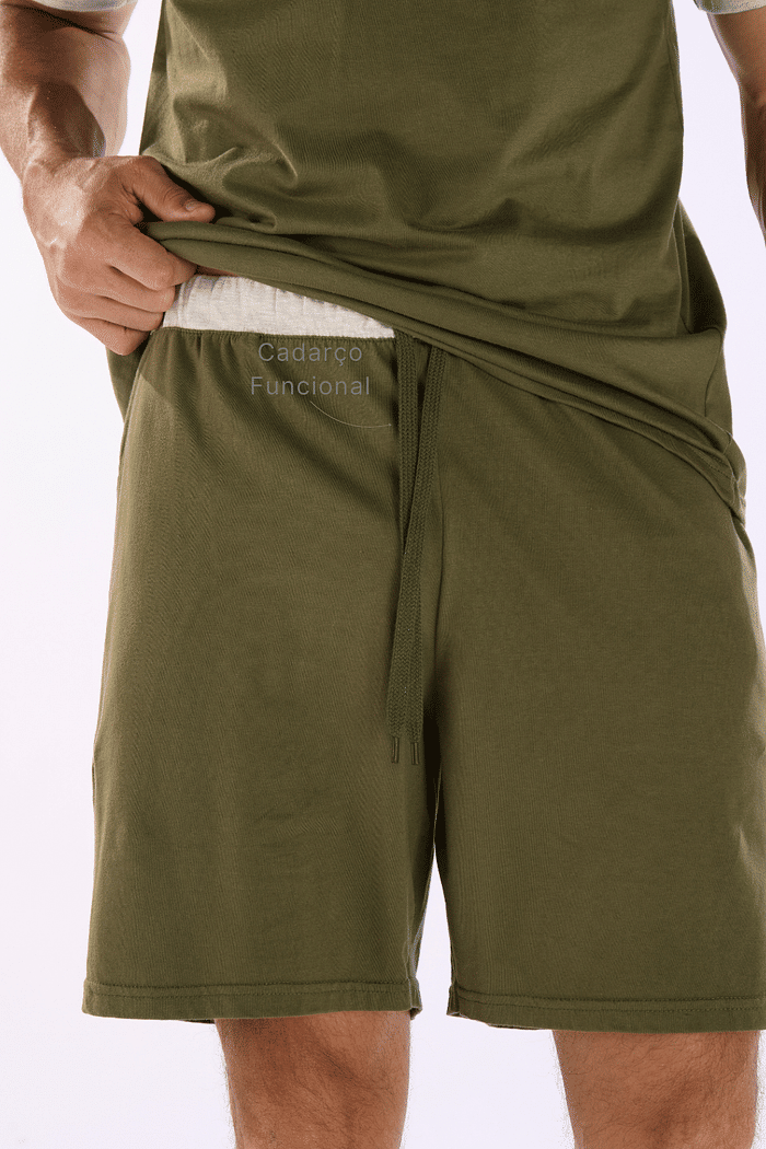 PIJAMA MEIA MANGA COM BERMUDA EM MEIA MALHA MASCULINO 