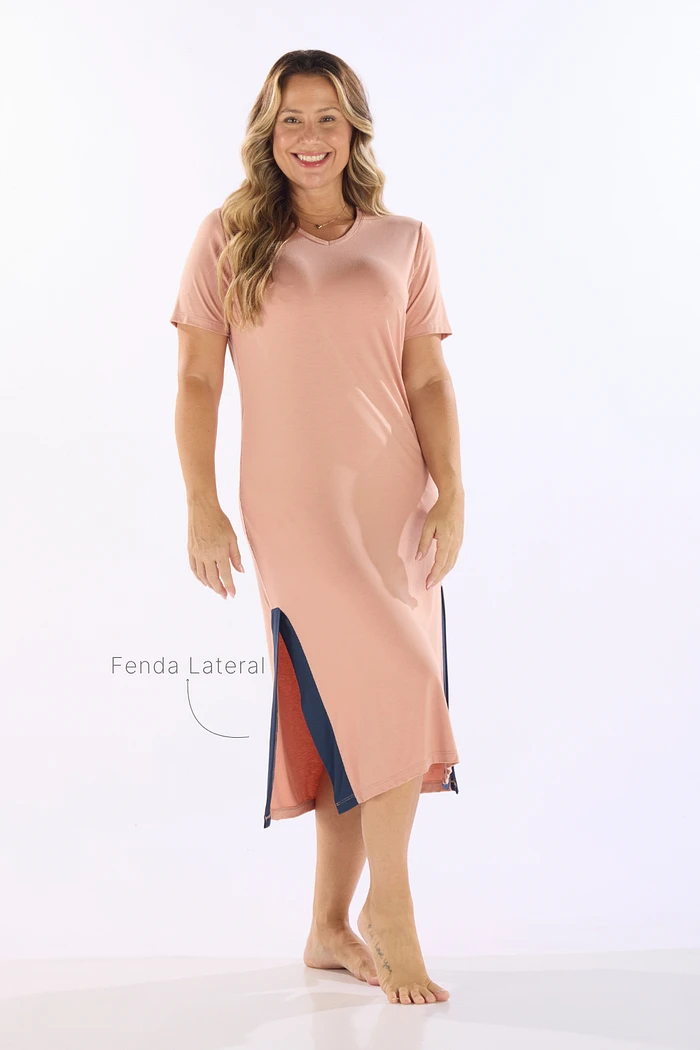 CAMISOLA MEIA MANGA EM VISCOLYCRA FEMININO 