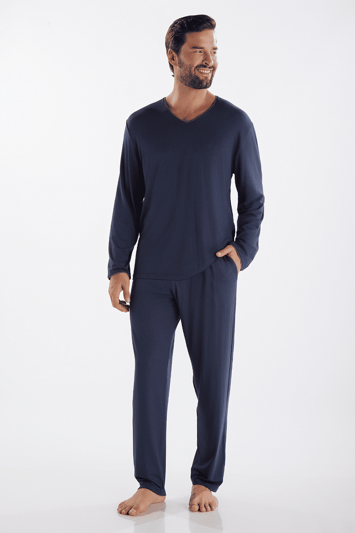 PIJAMA MANGA LONGA COM CALCA EM VISCOLYCRA MASCULINO 