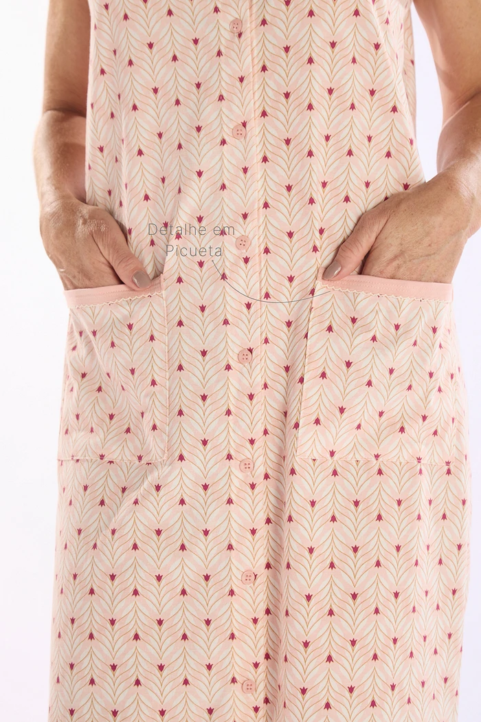 CAMISOLA MEIA MANGA ABERTURA FRONTAL EM MALHA ROTATIVA FEMININO 