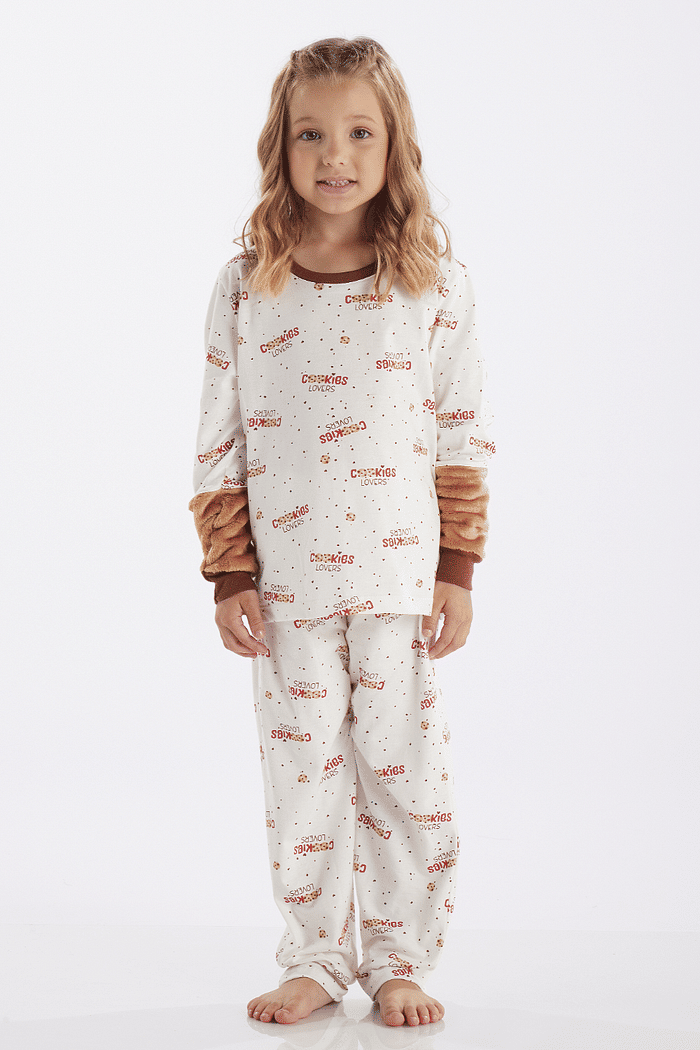 PIJAMA MANGA LONGA COM CALCA EM MALHA ROTATIVA FEMININO