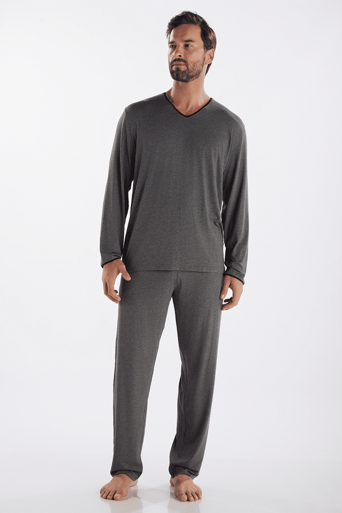 PIJAMA MANGA LONGA COM CALCA EM VISCOLYCRA MASCULINO 