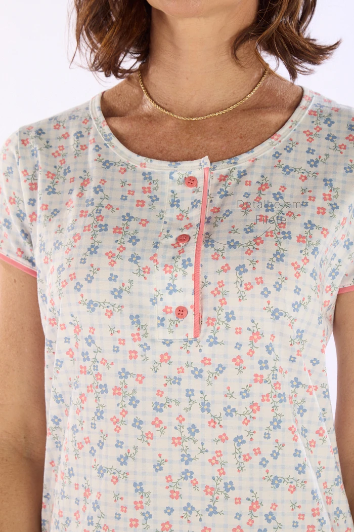 CAMISOLA MEIA MANGA COM PEITILHO EM MALHA ROTATIVA FEMININO 