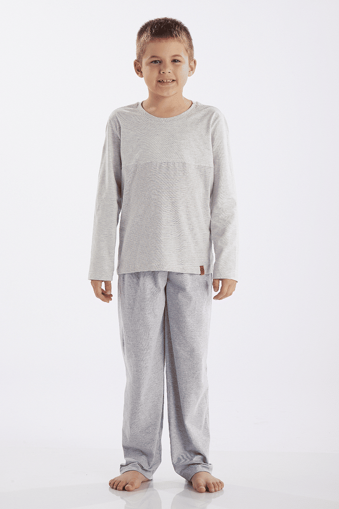 PIJAMA MANGA LONGA COM CALCA EM MEIA MALHA MASCULINO