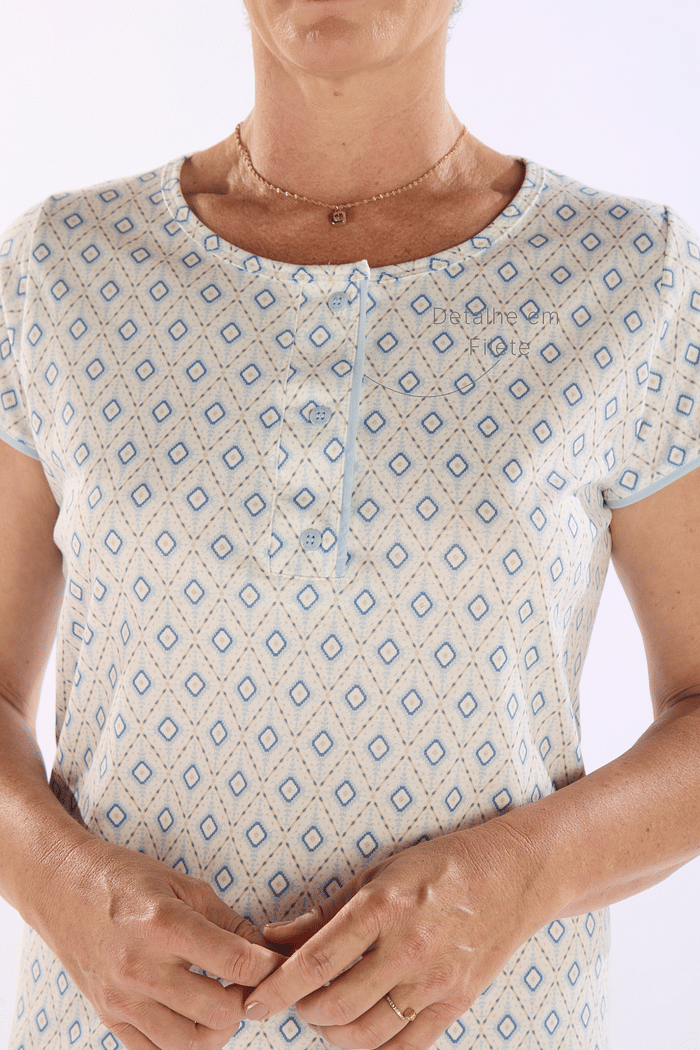 CAMISOLA MEIA MANGA COM PEITILHO EM MALHA ROTATIVA FEMININO 