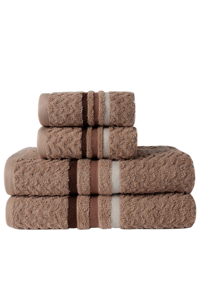 Jogo de Toalha 4 Peças Trento - Taupe Jogo com Banho