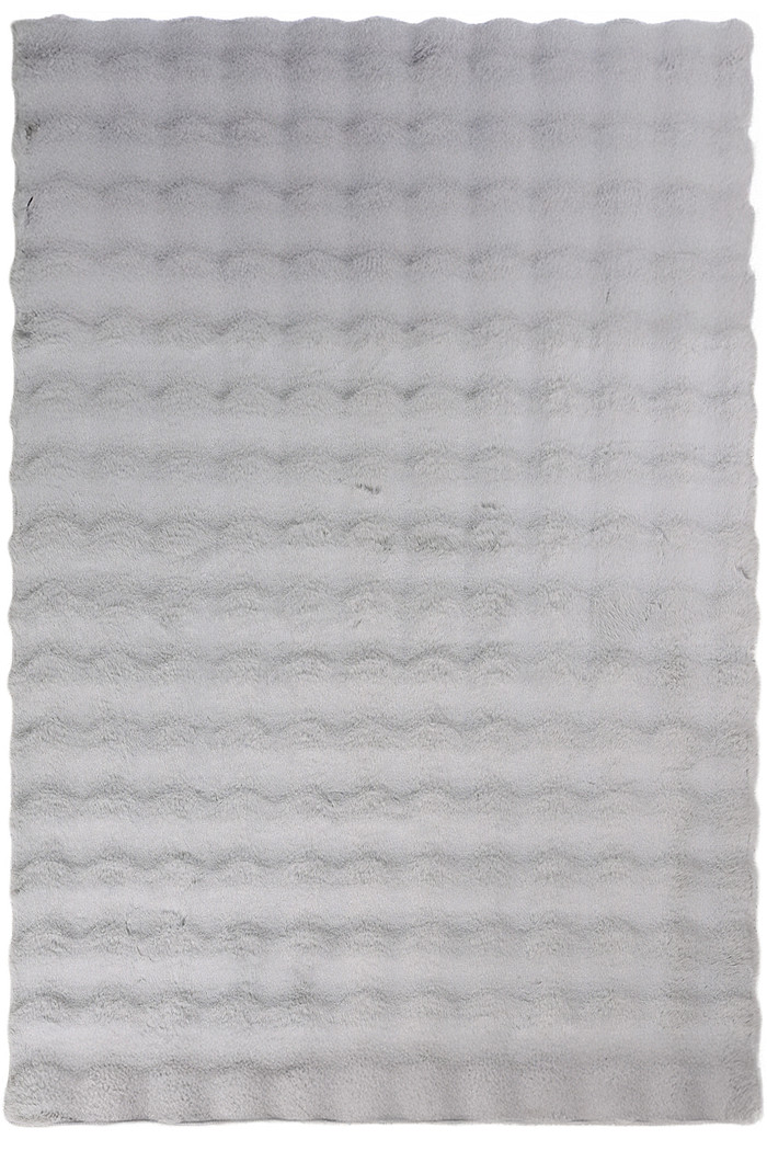 Tapete Pele de Coelho Livy Prata 100x150