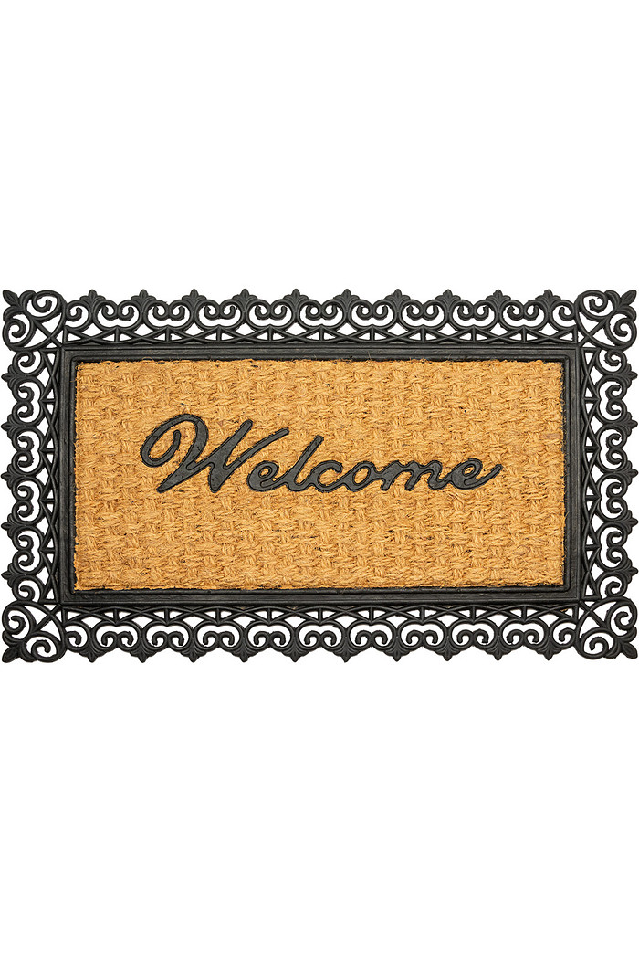 Tapete Capacho Borracha e Fibra de Coco 45x75 Arabesco