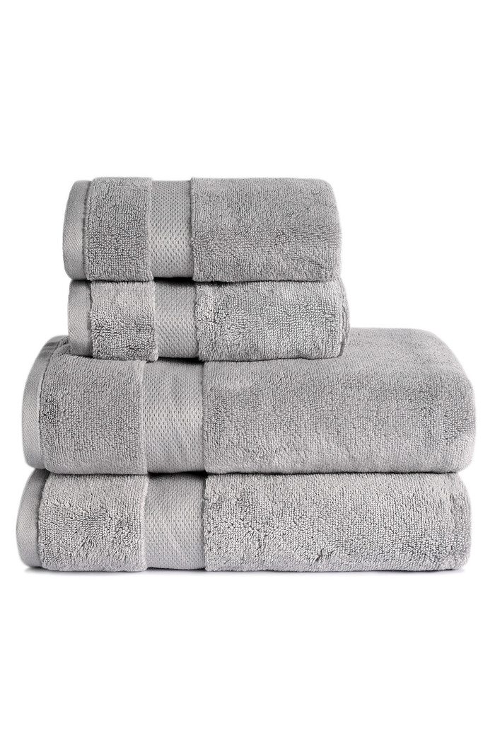 Jogo de Toalha Banho 500g 4 peças Super Soft Zero Twist - Cinza