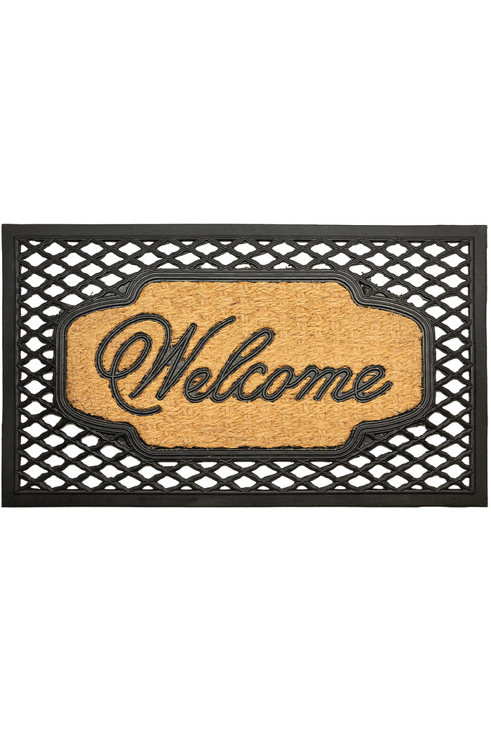 Tapete Capacho Borracha e Fibra de Coco 45x75 Treliça