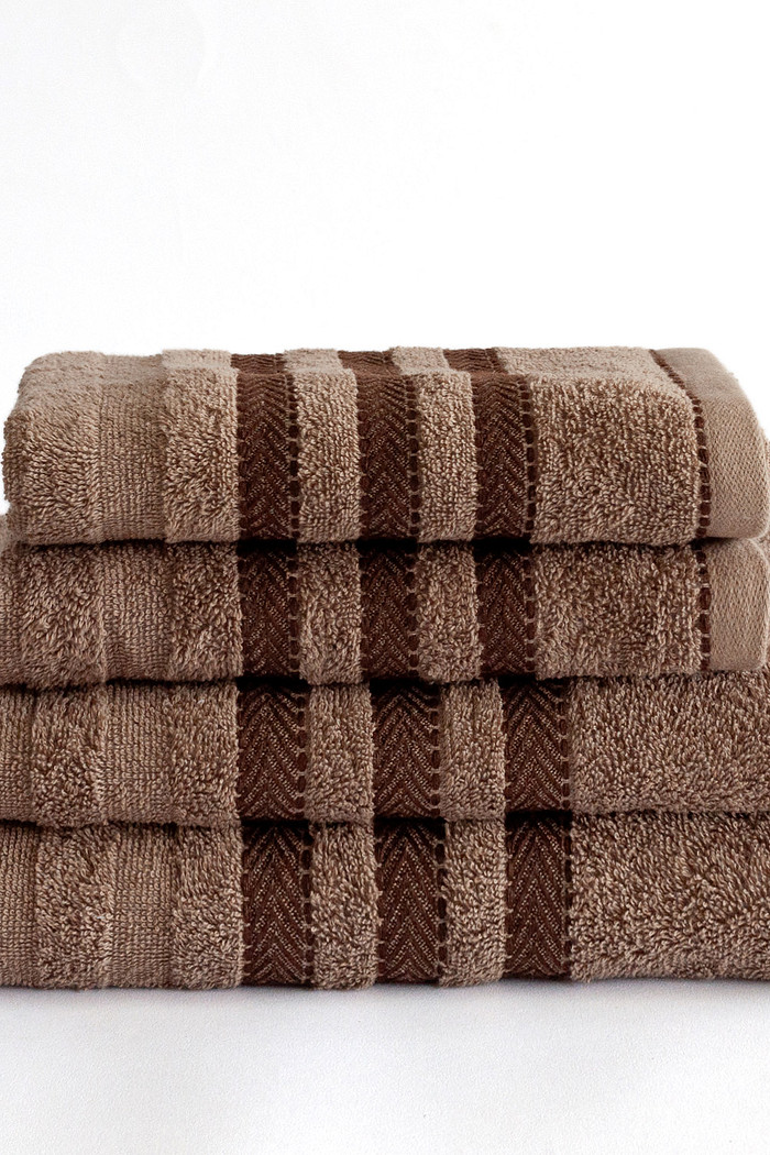 Jogo de Toalha Banho 4 Peças Lumi - Taupe Jogo com Banho