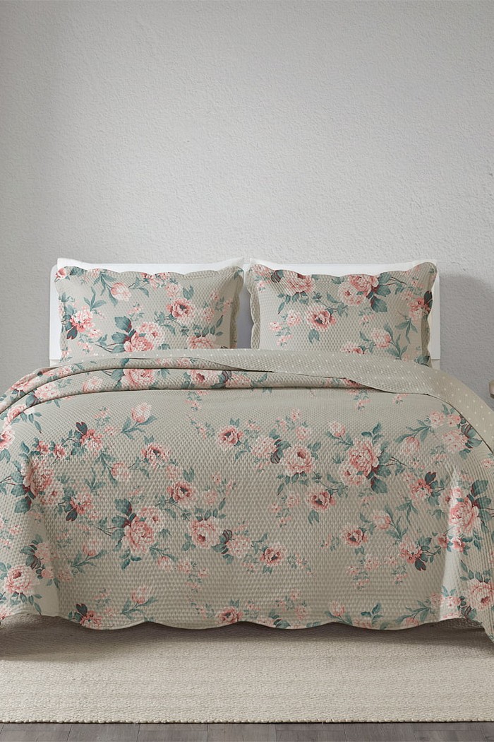 Kit Cobre Leito Colcha Queen 3 Peças Bouti Microfibra Estampada - Penelope