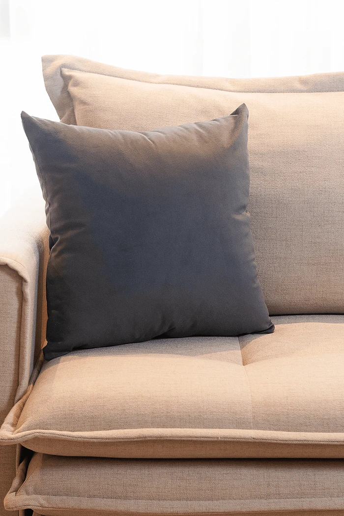 Capa de Almofada Veludo Premium Decorativa - Chumbo 45cm x 45cm