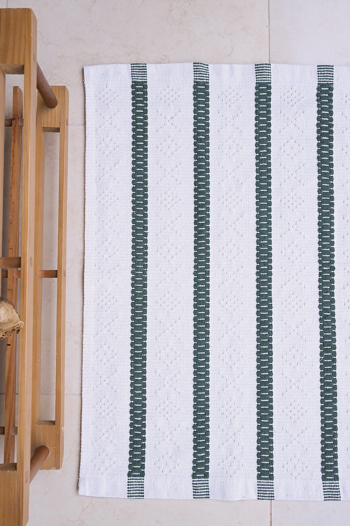 Tapete para Cozinha 50x70 Avulso Veneza Cru e Verde