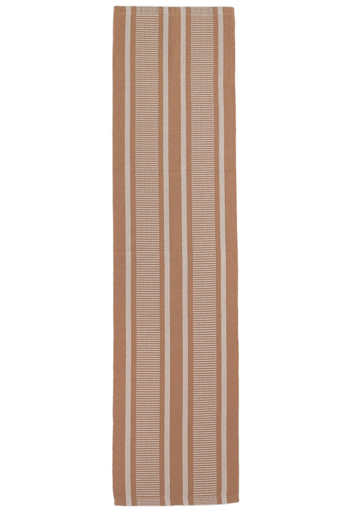 Tapete Passadeira 50x250 Artesanal de Algodão Trama Basic Bruno Caramelo